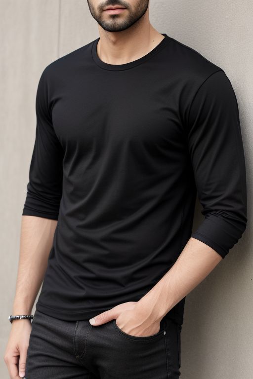 Classic Black Full-Sleeve Round-Neck T-Shirt